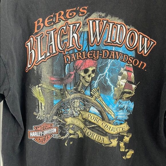 Harley-Davidson Berts Black Widow Dbl Graphic T-Shirt Unisex - Picture 4 of 6